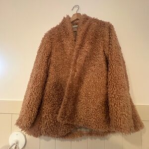 HYFVE Brown/camel Sherpa wrap jacket size L fall favorite